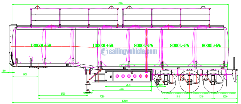 50CBM AL5182 Aluminum Tank Semi-trailer