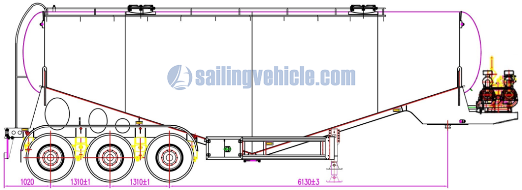 45 Powder Tanker with Diesel Engine and Air Compressor