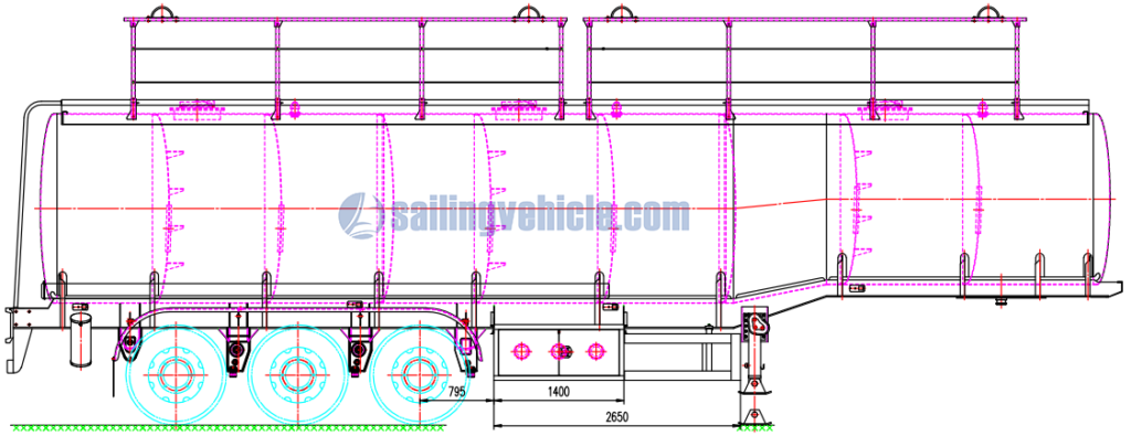 45KL 3-compartment Fuel Tank Semi-trailer