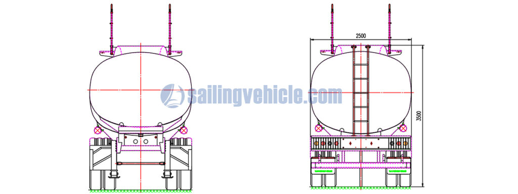 45KL 3-compartment Fuel Tank Semi-trailer