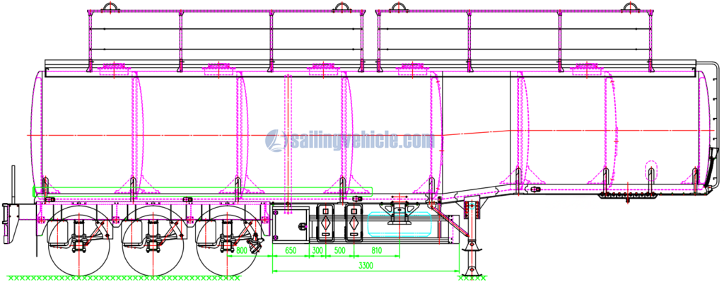 50CBM AL5182 Aluminum Tank Semi-trailer