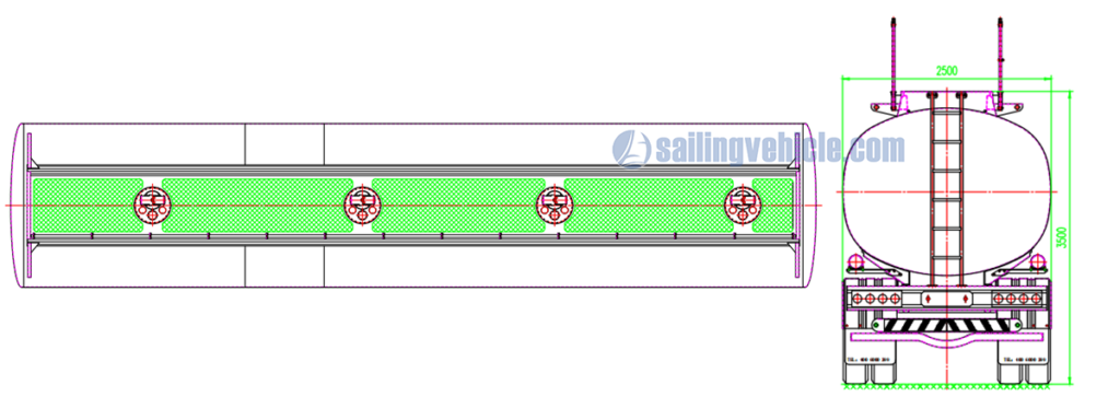44CBM Fuel Tank Semitrailer With Air Suspension & Front Lift Axle