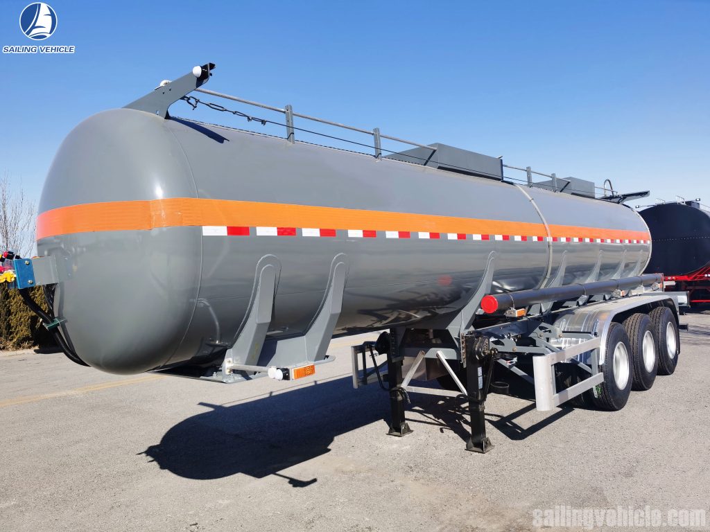 30KL Plastic lining chemical tank semitrailer