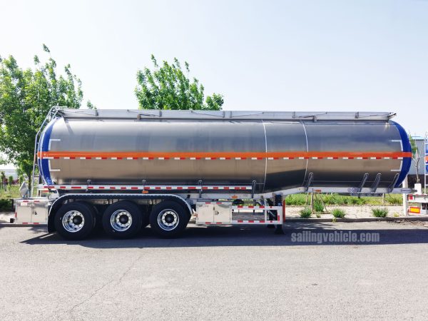 46KL aluminum 5182 model fuel oil tank semi-trailer - Image 5