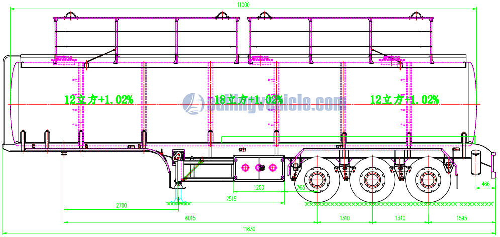 42CBM  Stainless Steel Tank Semi-trailer