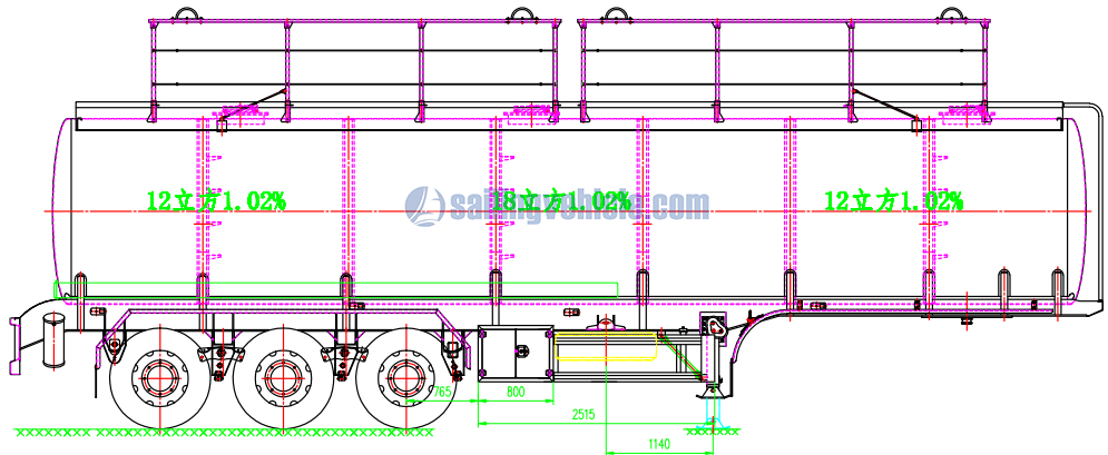 42CBM  Stainless Steel Tank Semi-trailer