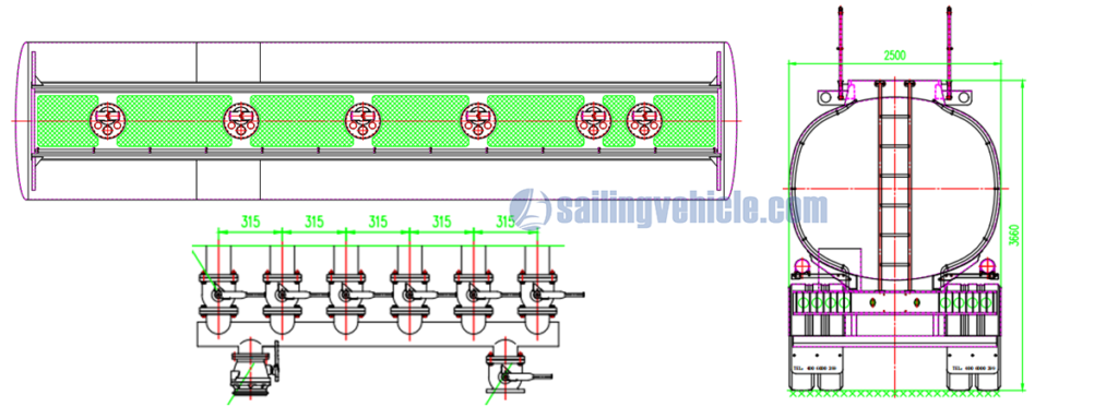 45CBM FUWA Axle Fuel Tank Semi-trailer
