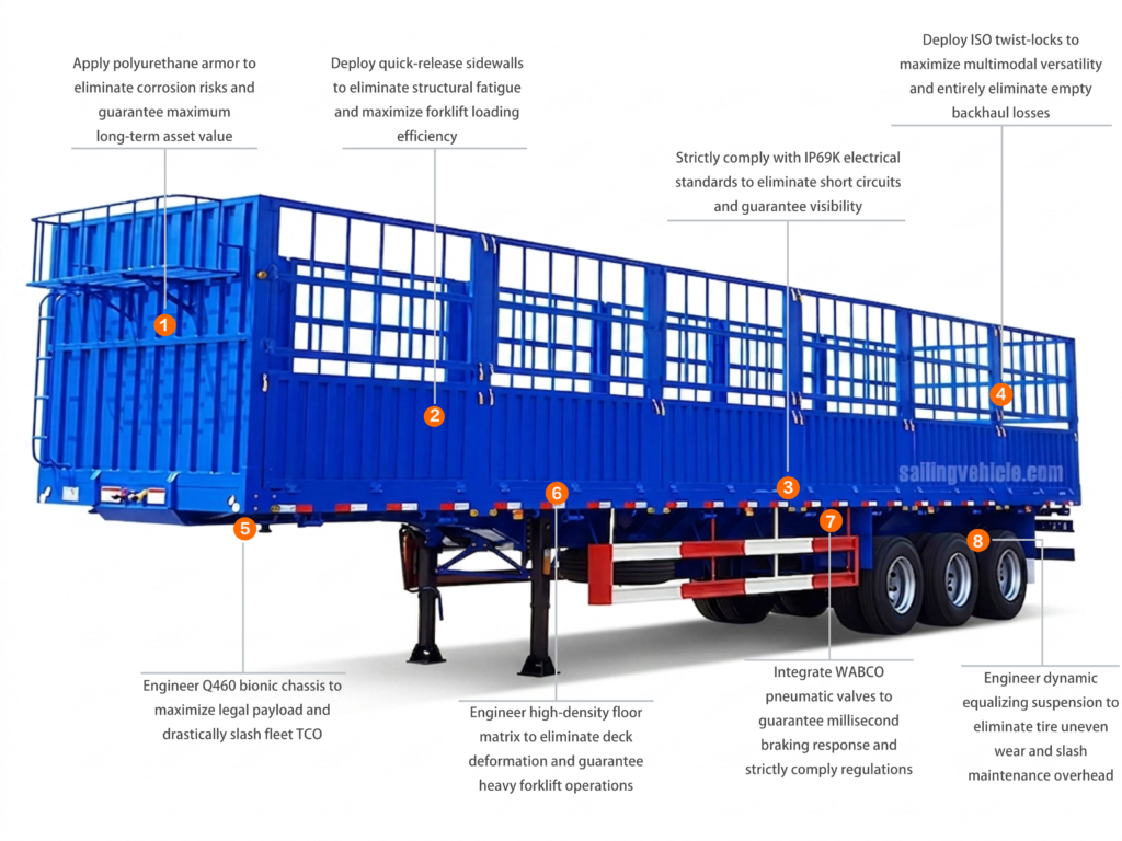 12.5M standard sidewall fence semi-trailer