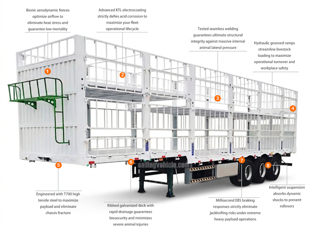 13.5M special for livestock delivery fence semi-trailer