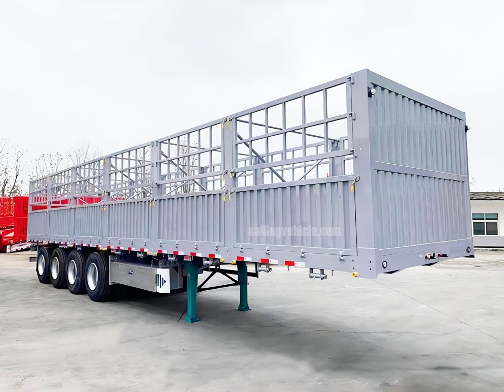 4-axle heavy-duty design fence-type sidewall semi-trailer