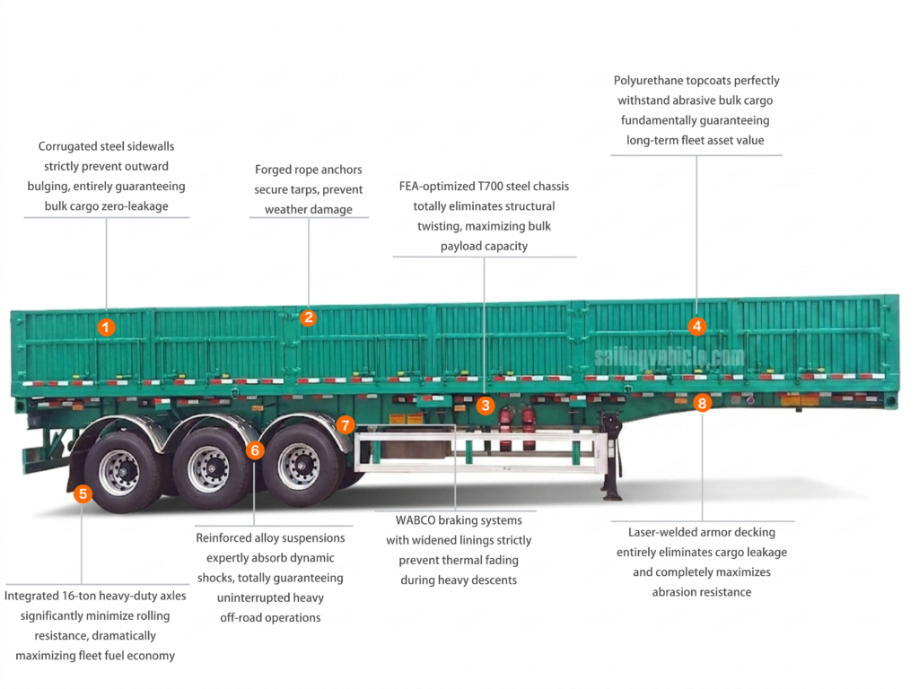 40 Feet bulk cargo sidewall semi-trailer