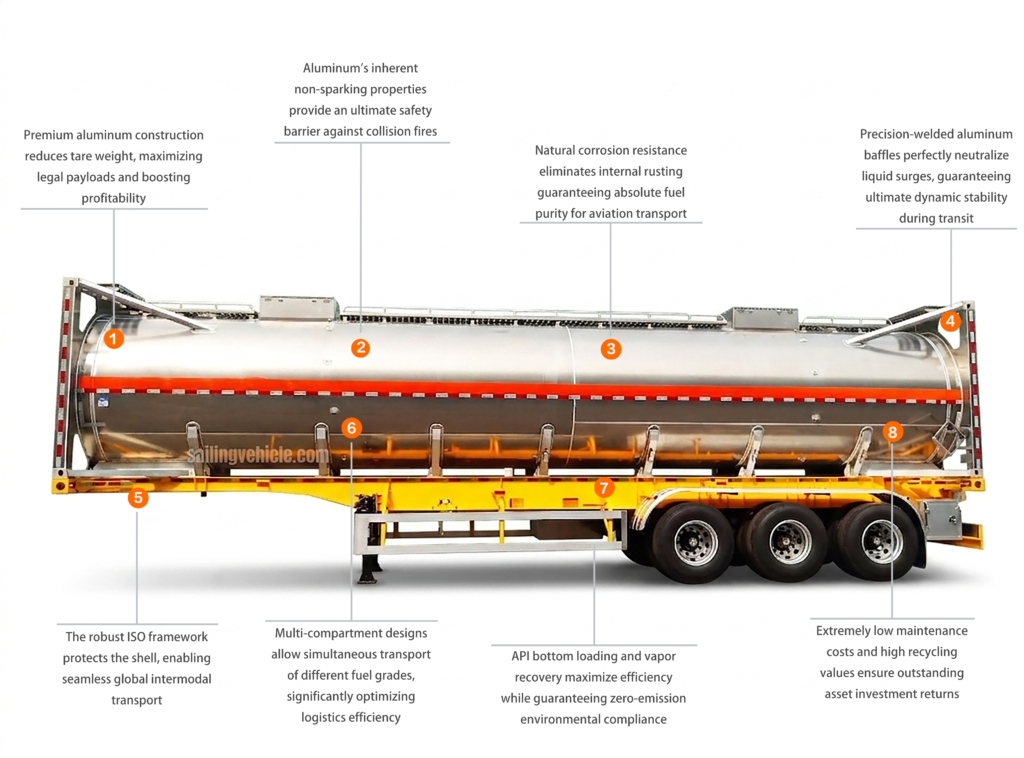 30FT Aluminum Liquid Tank Semi-Trailer