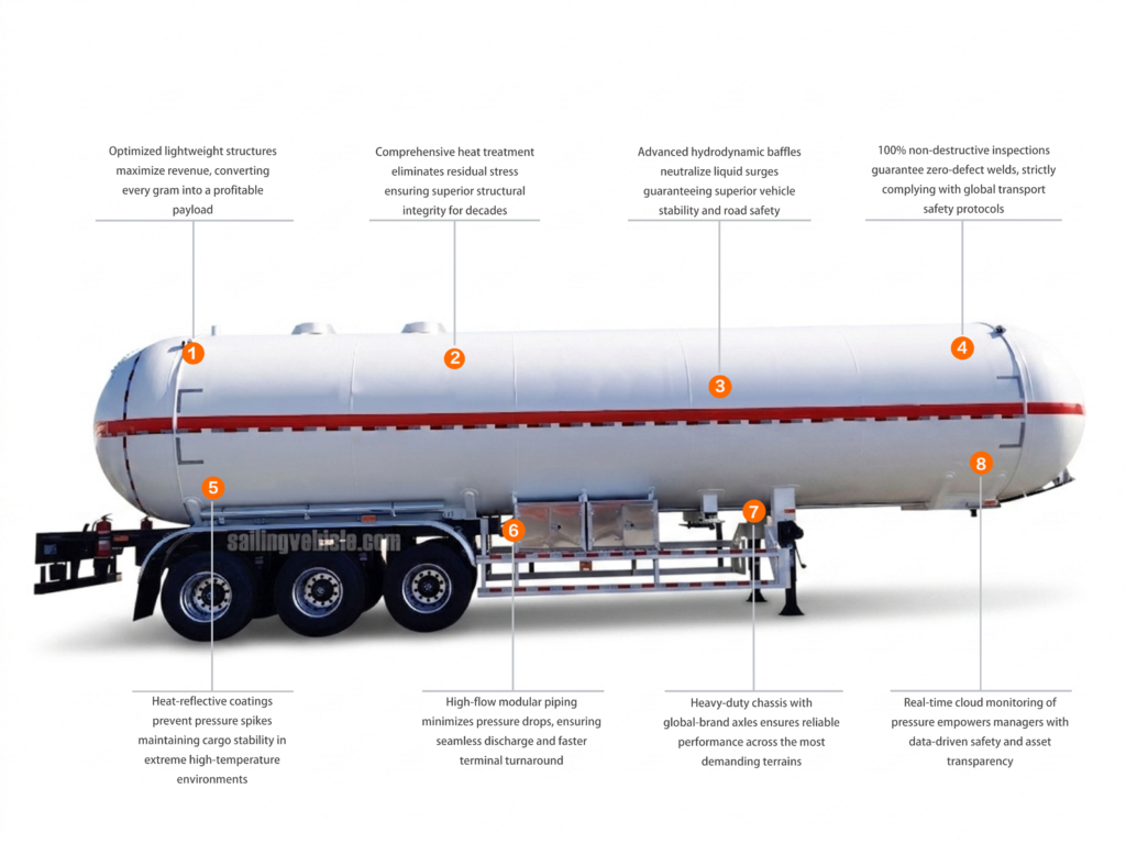 57.3CBM LPG gas delivery pressure vessel
