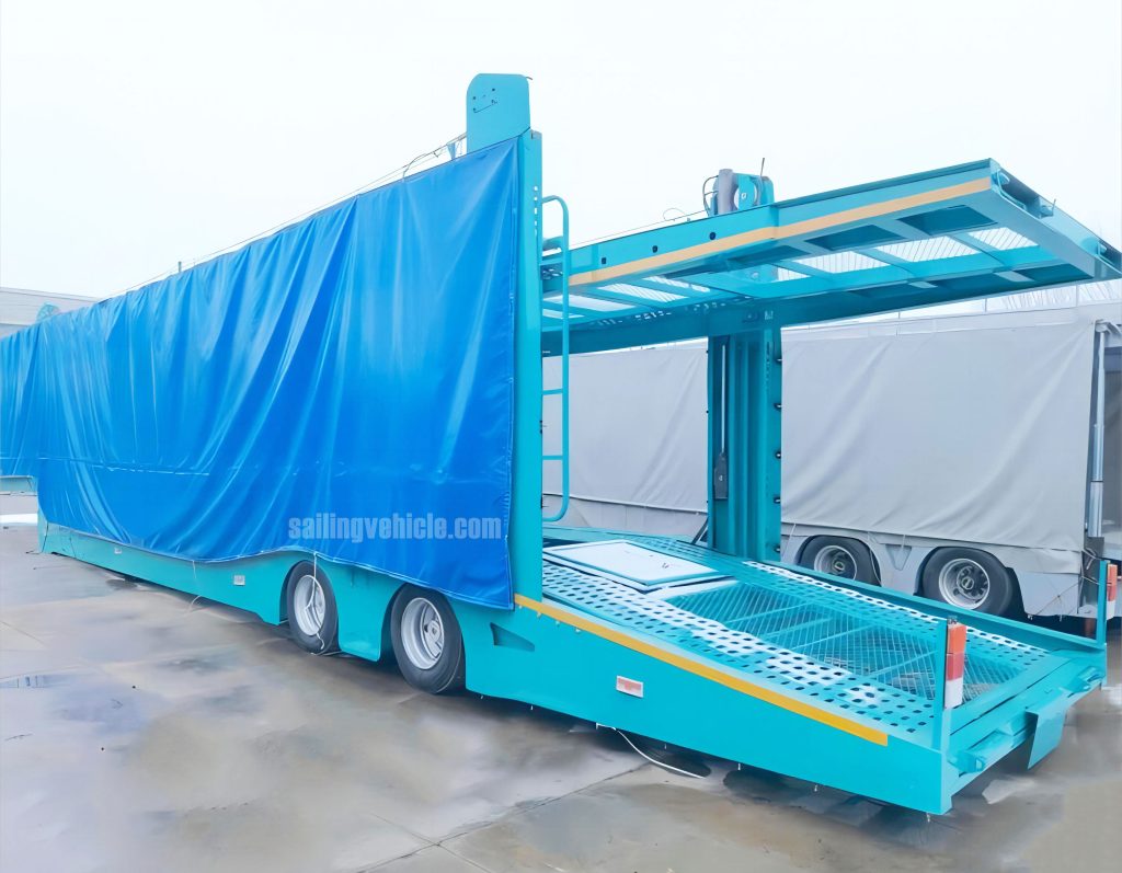 6-unit Car Deliver Carrier with Cloth Cover Trailer