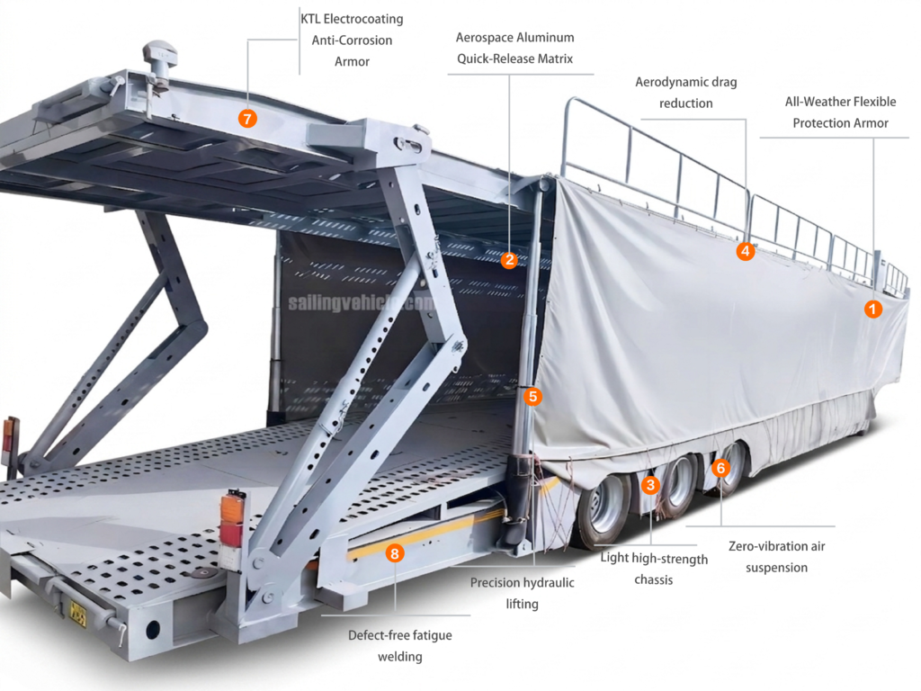 2-Axle 8-unit Car Carrier Semi-Trailer