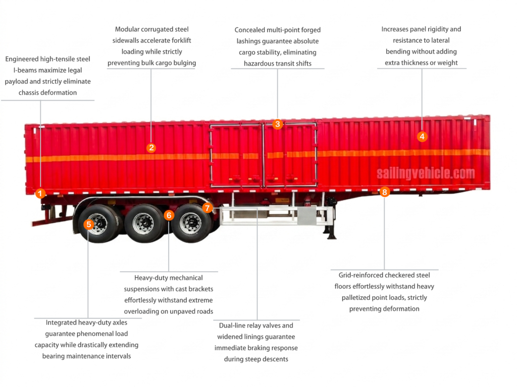 Cargo delivery semi-trailer