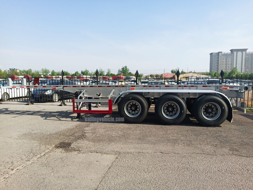 Container transport skeleton type semi-trailer