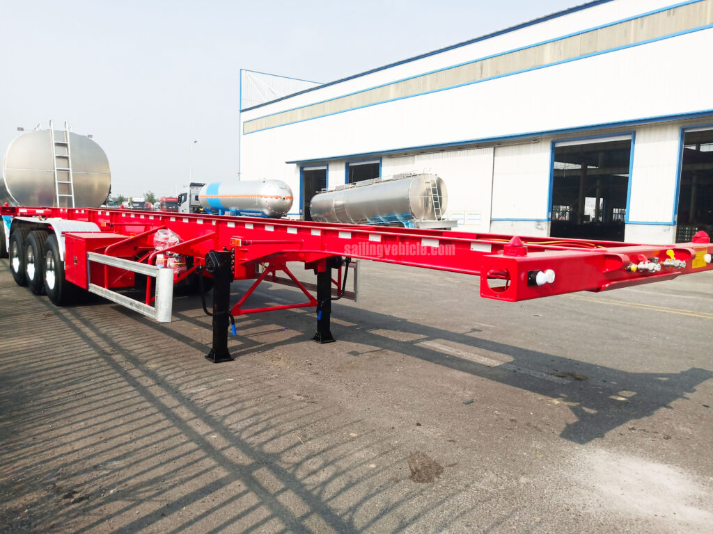 Skeleton type special for container delivery semi-trailer