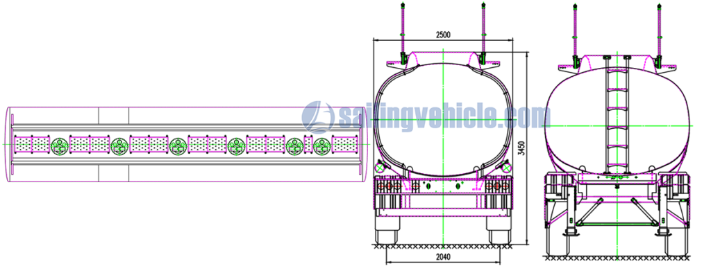 45CBM 6-compartment AL5182 Aluminum Tank Semi-trailer